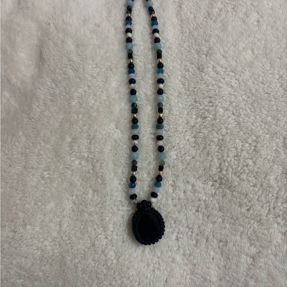Elegant Obsidian Beaded Necklace